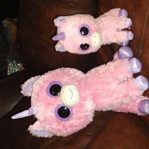 Pink and Purple TY Mommy and baby  Unicorn Set.